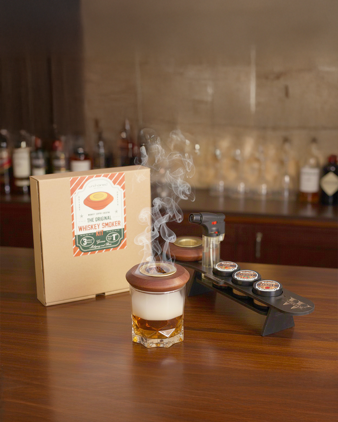 Unchained Workshop Viski Tütsüleme Seti ve Sergileme Standı